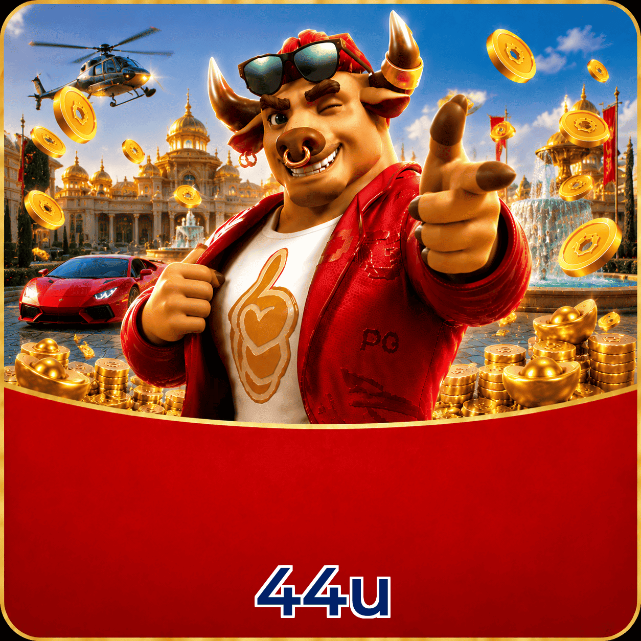 Plataforma 44u mostrando interface moderna, jogos certificados e recursos de segurança licenciados
